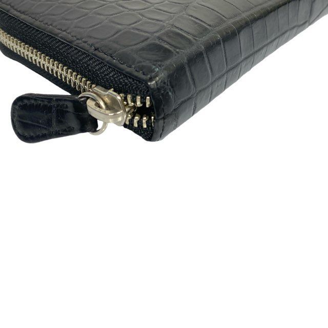 未使用 ノンブランド クロコダイル 財布 センター取り レザー マット