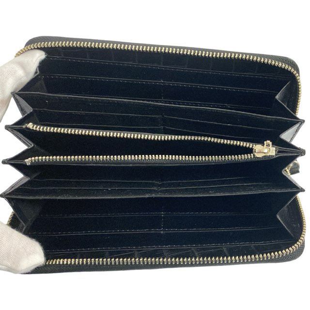 未使用 ノンブランド クロコダイル 財布 センター取り レザー マット