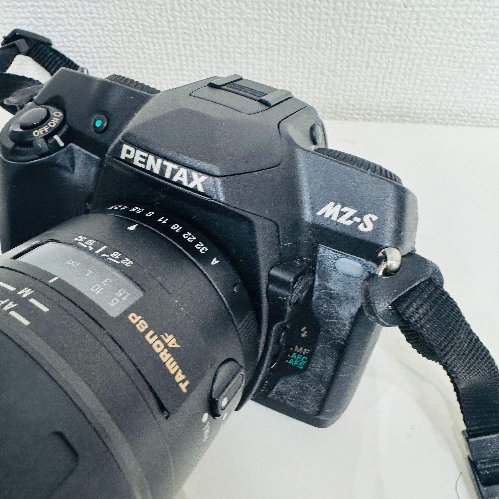 A 動作未 PENTAX ペンタックス MZ S フィルムカメラ 一眼レフ TAMRON AF 90 mm レンズフィルター付き