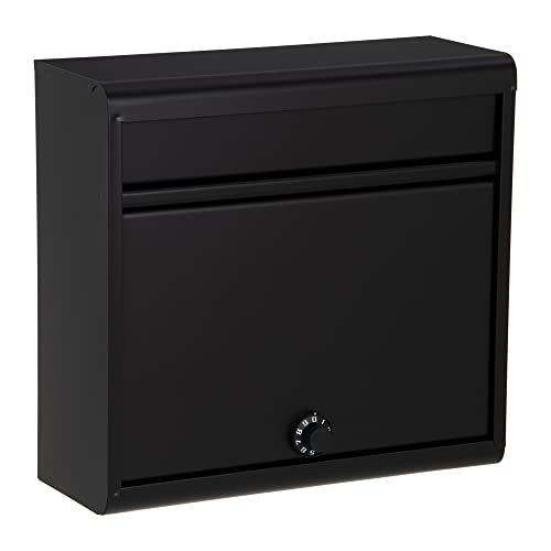グリーンライフ ポスト 壁掛け スチール製 A 4封筒 角形2号 対応 ダイヤル錠 スリム おしゃれ マットブラック FH-614 D MBK