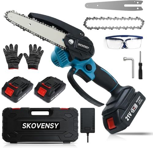 チェーンソー 充電式 ブラシレスモーター コードレス 電動ノコギリ 充電式チェーンソー ハンディチェーンソー 2つのバッテリー ハンドチェーンソー ポータブル ミニ 小型チェーンソー 電動のこぎり 日本語取扱説明書 のガイドバーとチェーン BL