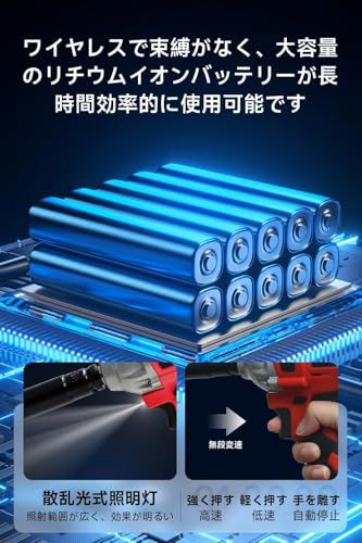  コードレスインパクトレンチ 350 N.mインパクトレンチ 電動インパクトドライバー インパクト タイヤ交換 車のタイヤや家庭用 電動インパクトレンチ ドリル ドライバー レンチ