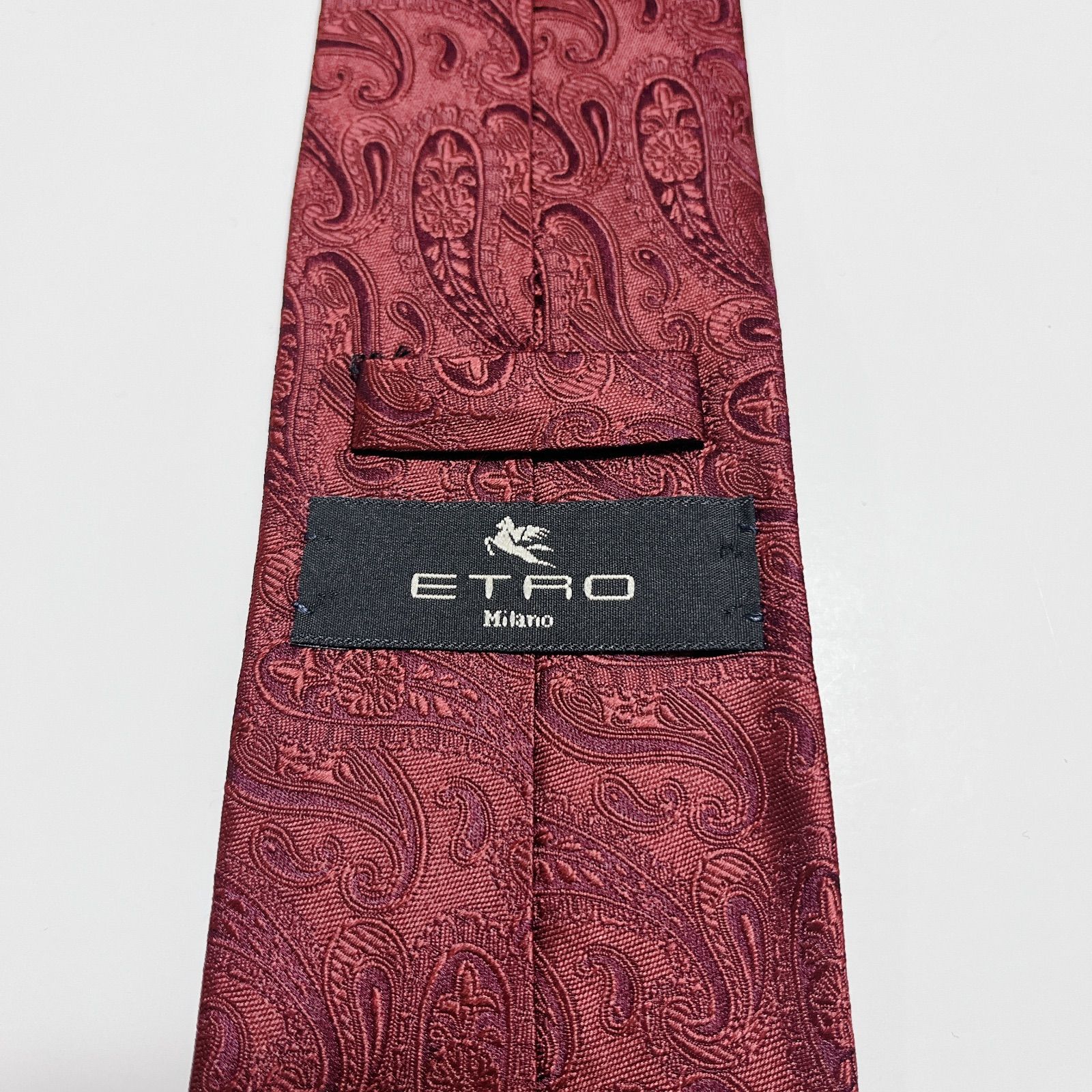 美品 エトロ ネクタイ ハイブランド ペイズリー柄 光沢 ジャガード織り