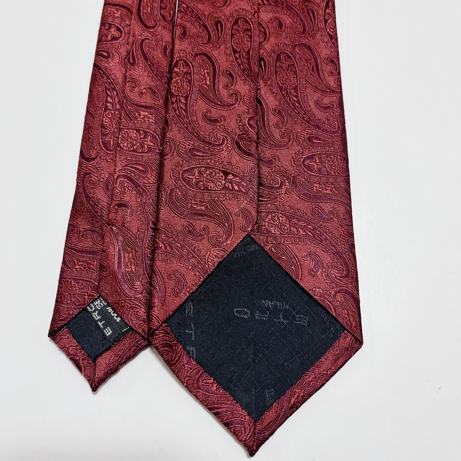 美品 エトロ ネクタイ ハイブランド ペイズリー柄 光沢 ジャガード織り