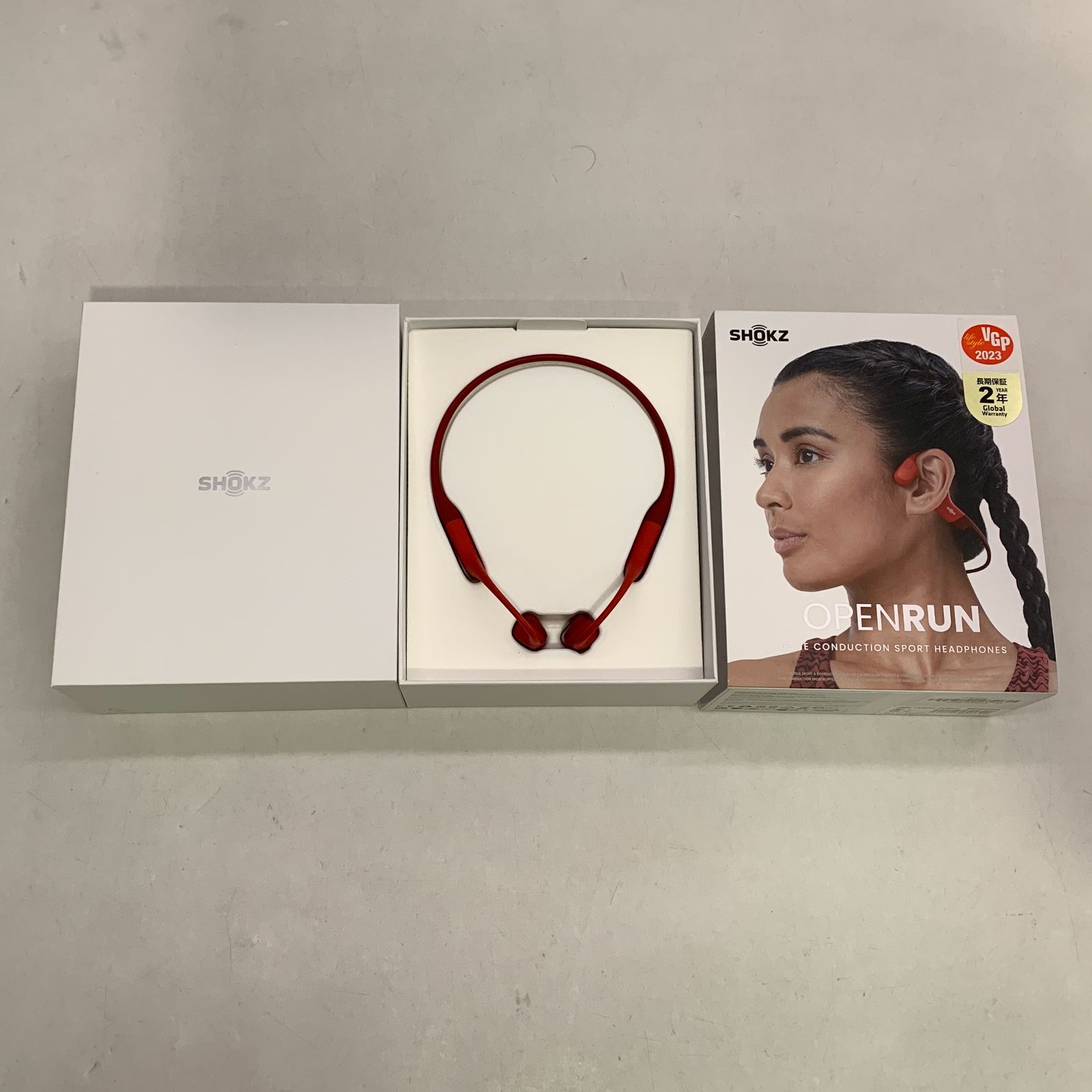 中古 SHOKZ 骨伝導イヤホン OpenRun Red レッド - メルカリ