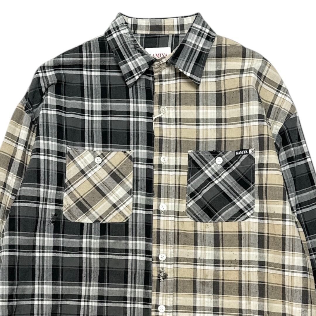 KAMIYA Crazy Pattern Damaged Check Shirts - メルカリ