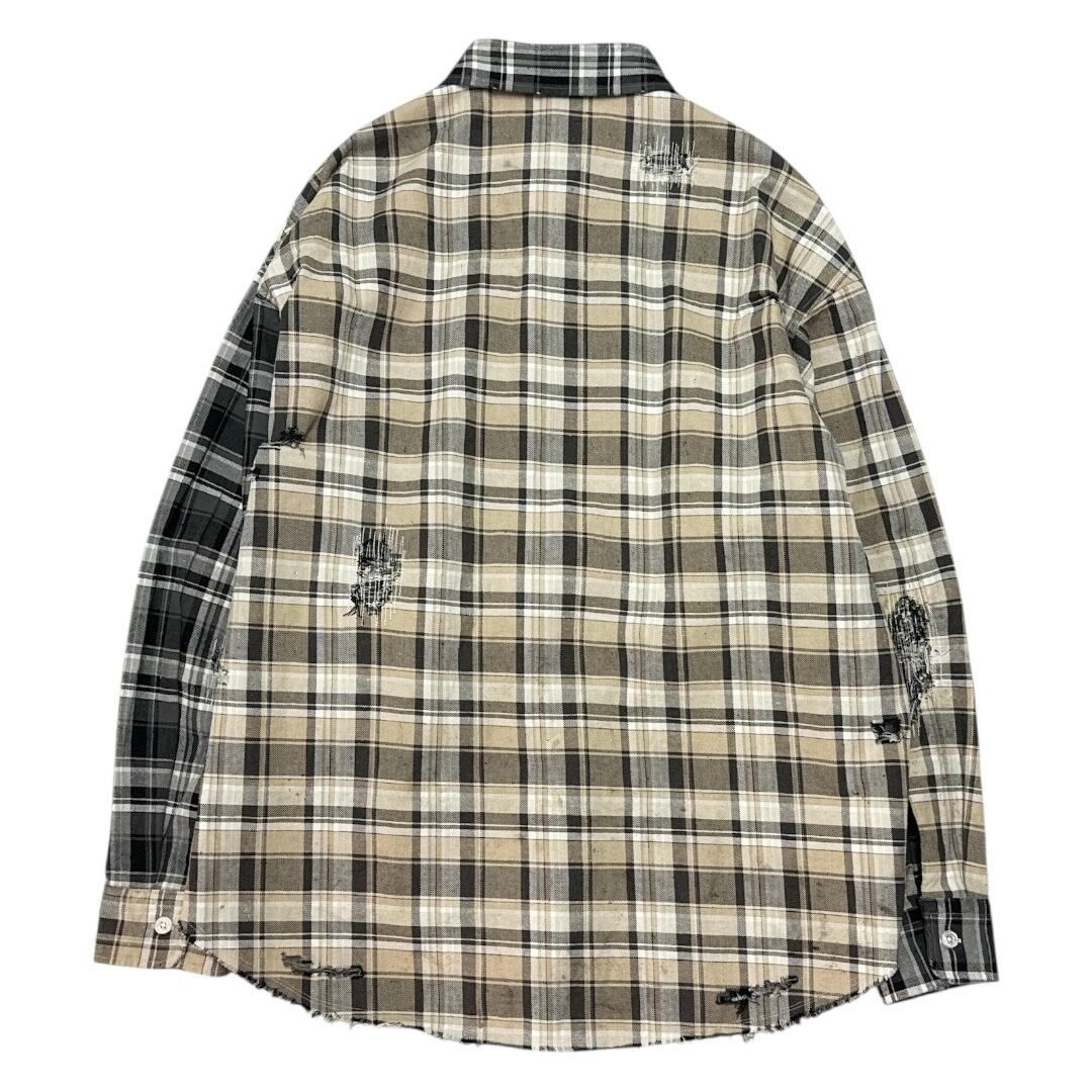 KAMIYA Crazy Pattern Damaged Check Shirts - メルカリ