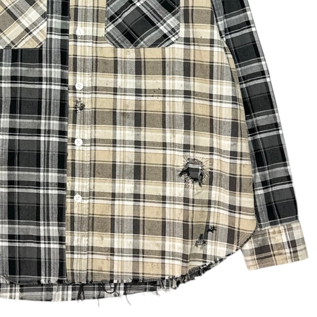 KAMIYA Crazy Pattern Damaged Check Shirts - メルカリ