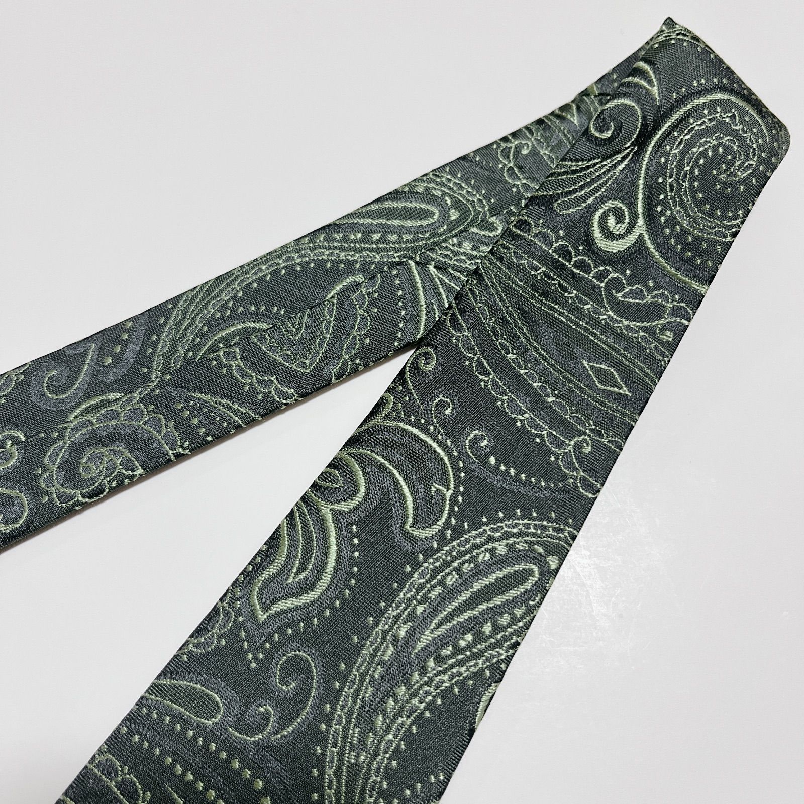 美品 ランバン ネクタイ ハイブランド ペイズリー柄 光沢 ジャガード