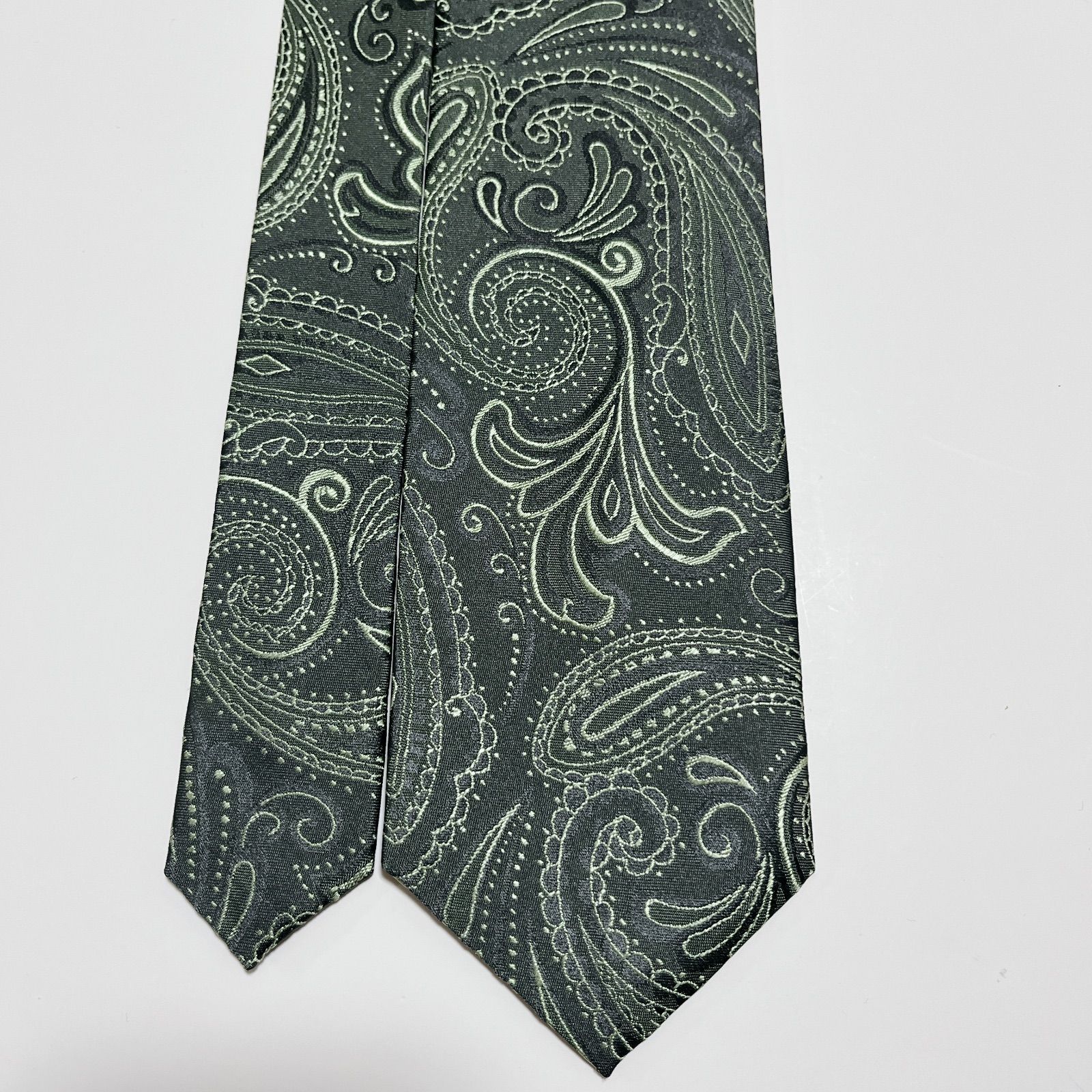 美品 ランバン ネクタイ ハイブランド ペイズリー柄 光沢 ジャガード