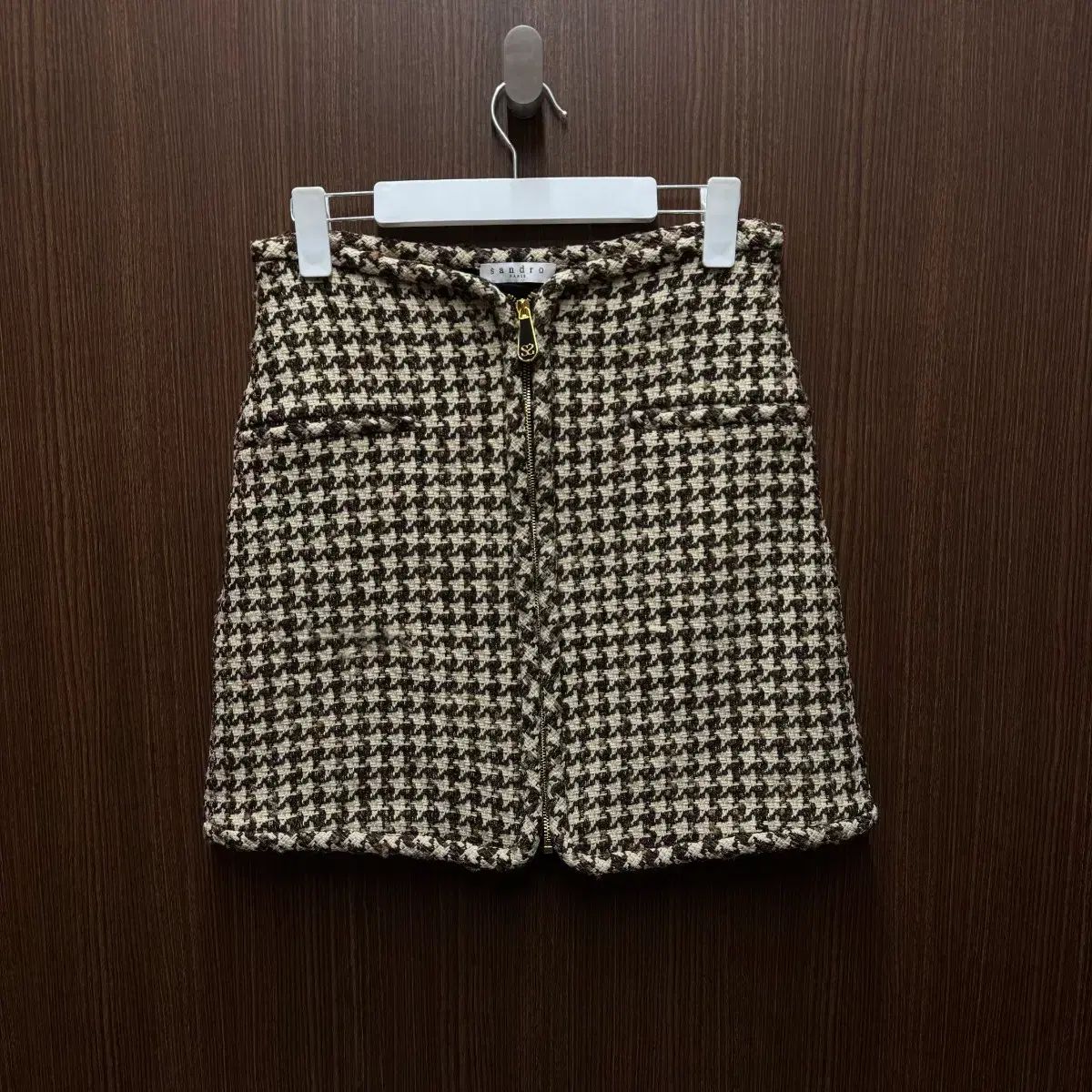 サンドロ ハウンドトゥース チェック柄スカート