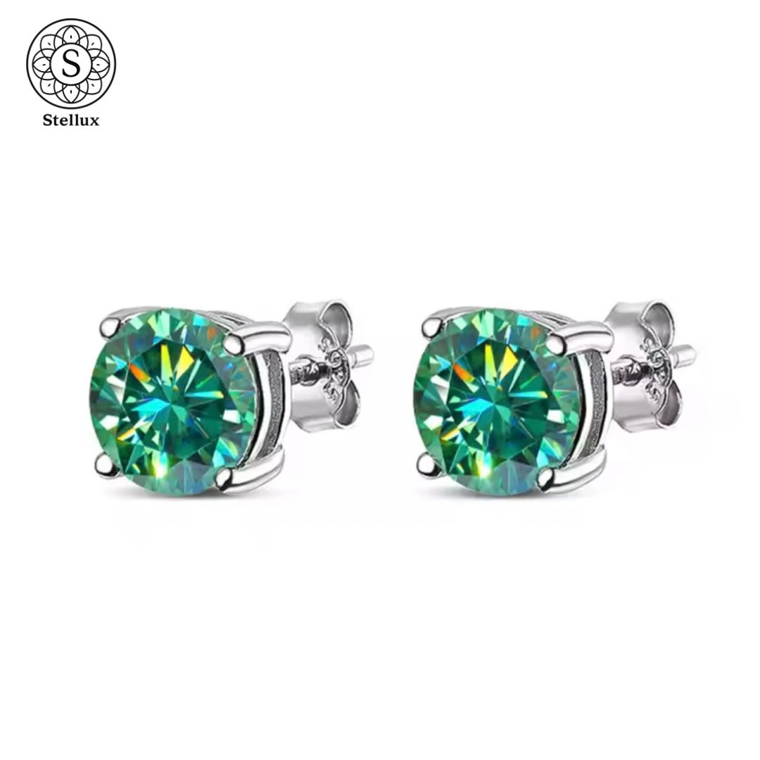 世界で 急上昇の グリーンモアサナイト0 5 ctピアス両耳 VVS 1輝度 S 925刻印＆GRA鑑定書付 ユニセックスOK メンズ＆レディース対応 感デザイン ギフトにも最適 ブリンブリン