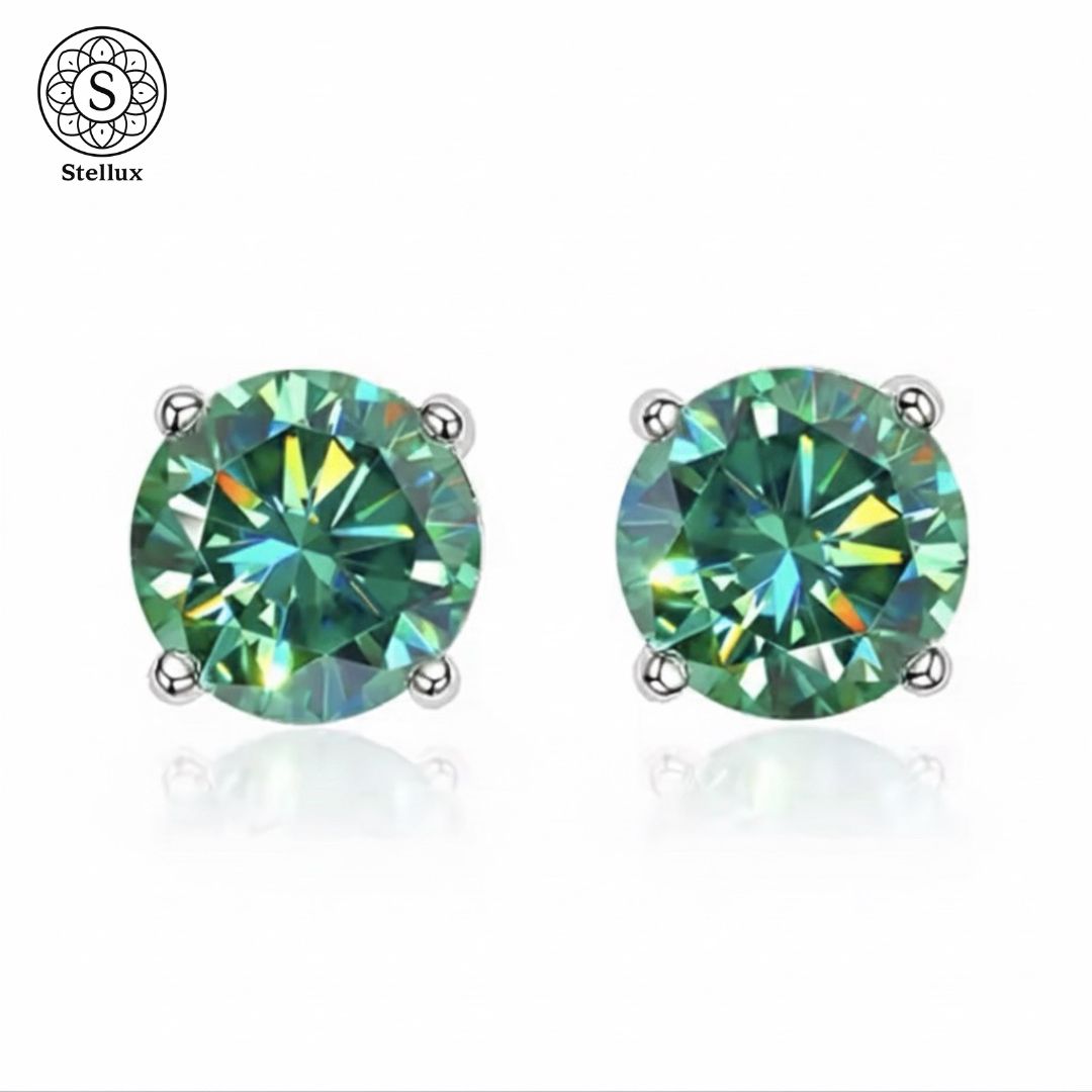 世界で 急上昇の グリーンモアサナイト0 5 ctピアス両耳 VVS 1輝度 S 925刻印＆GRA鑑定書付 ユニセックスOK メンズ＆レディース対応 感デザイン ギフトにも最適 ブリンブリン