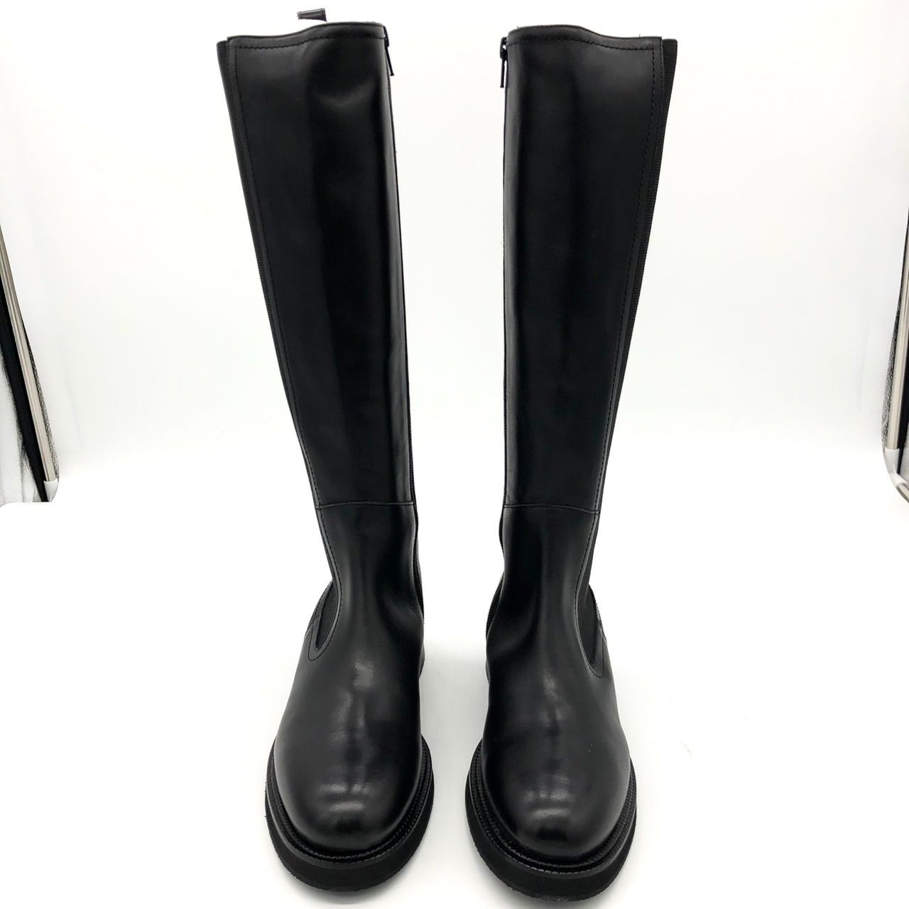 ナポレオーニ 36 23 cm ロングブーツ レザー 本革 黒 ブラック