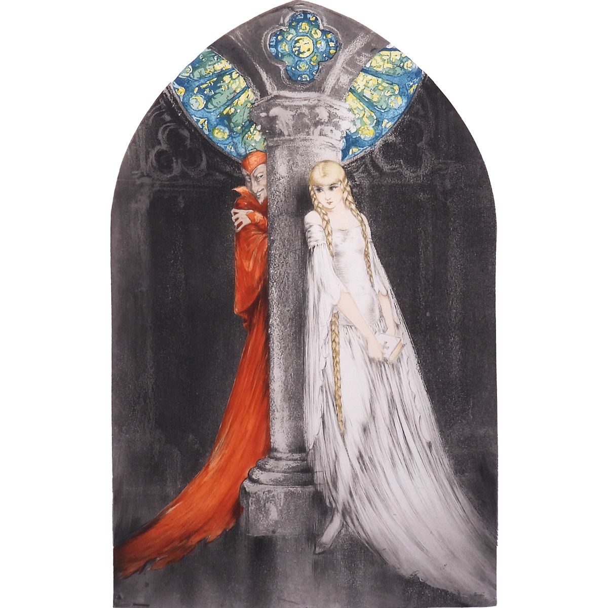 ルイ イカール ファウスト 人物画 女性像 戯曲 マーガレット 作家直筆サイン 11日まで展示 アート 版画 絵画 げ交渉