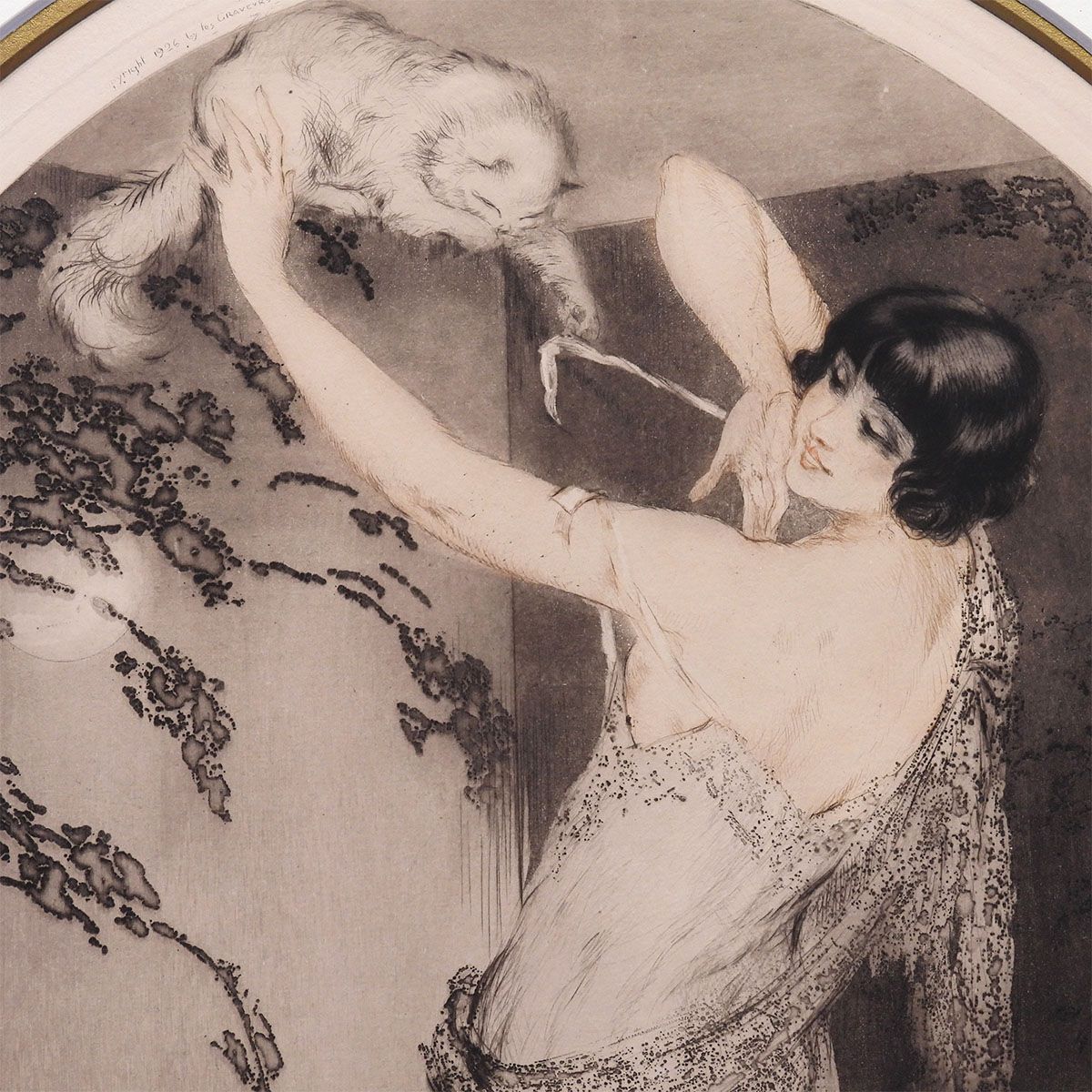 ルイ・イカール 化粧 人物画 女性像 美人画 猫 ジャポニズム 屏風 1月