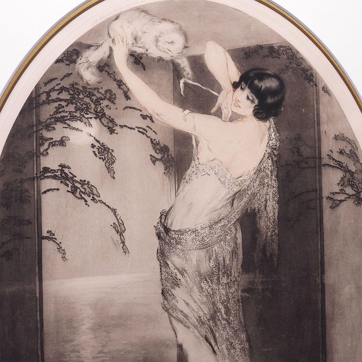 ルイ・イカール 化粧 人物画 女性像 美人画 猫 ジャポニズム 屏風 1月