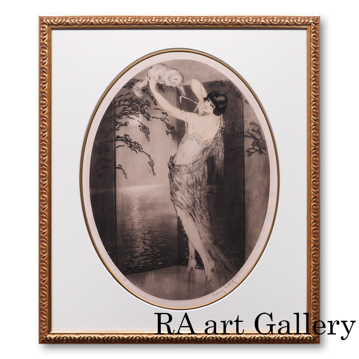 ルイ・イカール 化粧 人物画 女性像 美人画 猫 ジャポニズム 屏風 1月