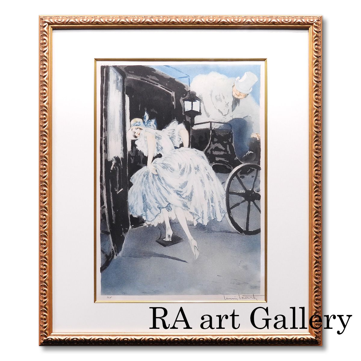 ルイ イカール ご出発 人物画 女性像 美人画 馬車 アート インテリア 作家直筆サイン 11日まで展示 版画 絵画 げ交渉