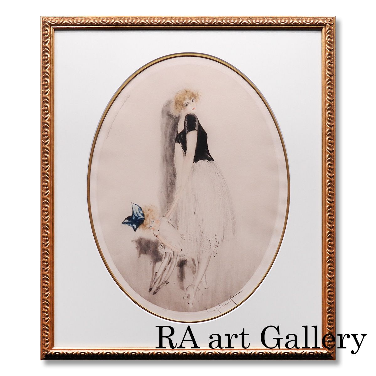 ルイ イカール お人形 人物画 女性像 美人画 11日まで展示 作家直筆サイン アート インテリア 版画 絵画 げ交渉