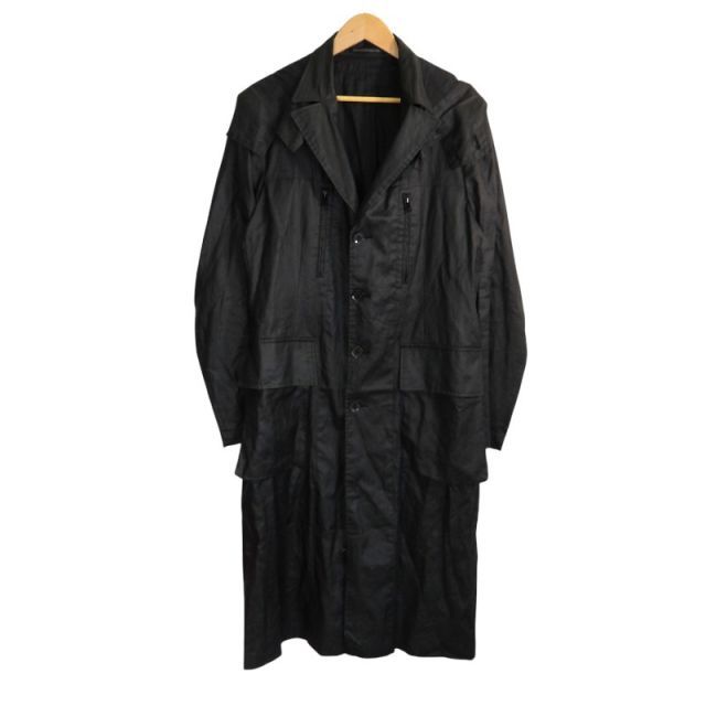 YOHJI YAMAMOTO 02aw LINEN COAT BLACK サイズ23 HM-J02-332 ヨウジ