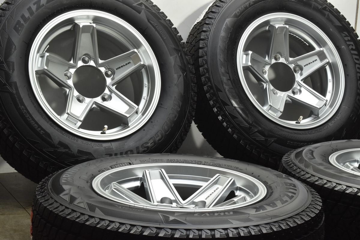 超 イボ付きスタッドレスタイヤ付 キーラー 15 in 6 J 0 PCD 139 7 ブリヂストン ブリザック DM V 2 195 80 R ジムニーシエラ ノマド