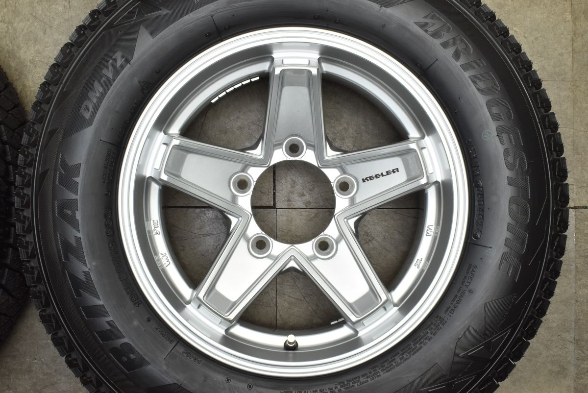  超 イボ付きスタッドレスタイヤ付 キーラー 15 in 6 J 0 PCD 139 7 ブリヂストン ブリザック DM V 2 195 80 R ジムニーシエラ ノマド 15インチ タイヤ ホイールセット