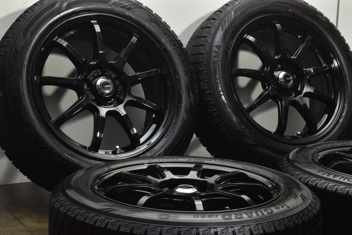 60系 プリウスに VATRRA 17 in 7 J 39 PCD 114 3 ヨコハマ アイスガード IG 60 195 R バリ溝 スタッドレス