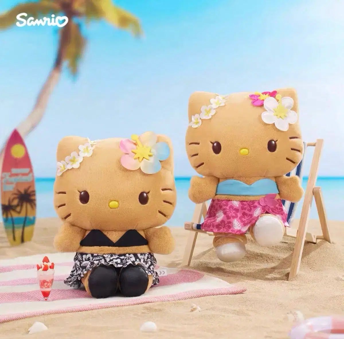 日本輸入 サンリオ ハローキティ トコナツ タニングキティぬいぐるみ