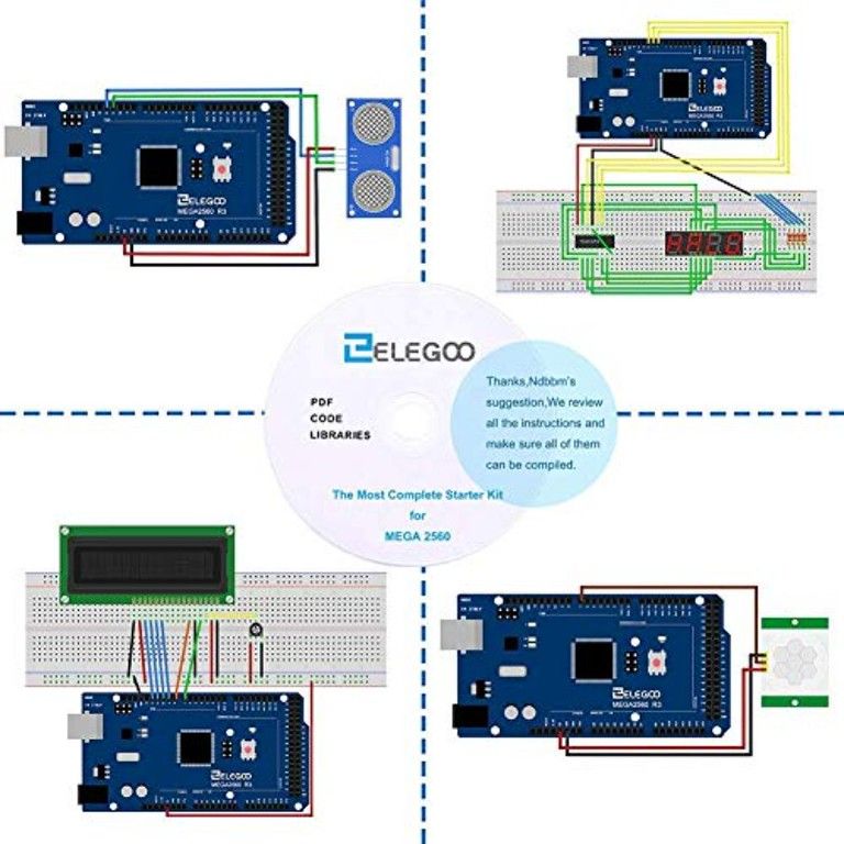 LCD液晶＆詳細チュートリアル付 ELEGOO Arduino Mega 2560 スターターキット 互換 究 版 2560ボード LCD 1602 上級者向け 電子工作