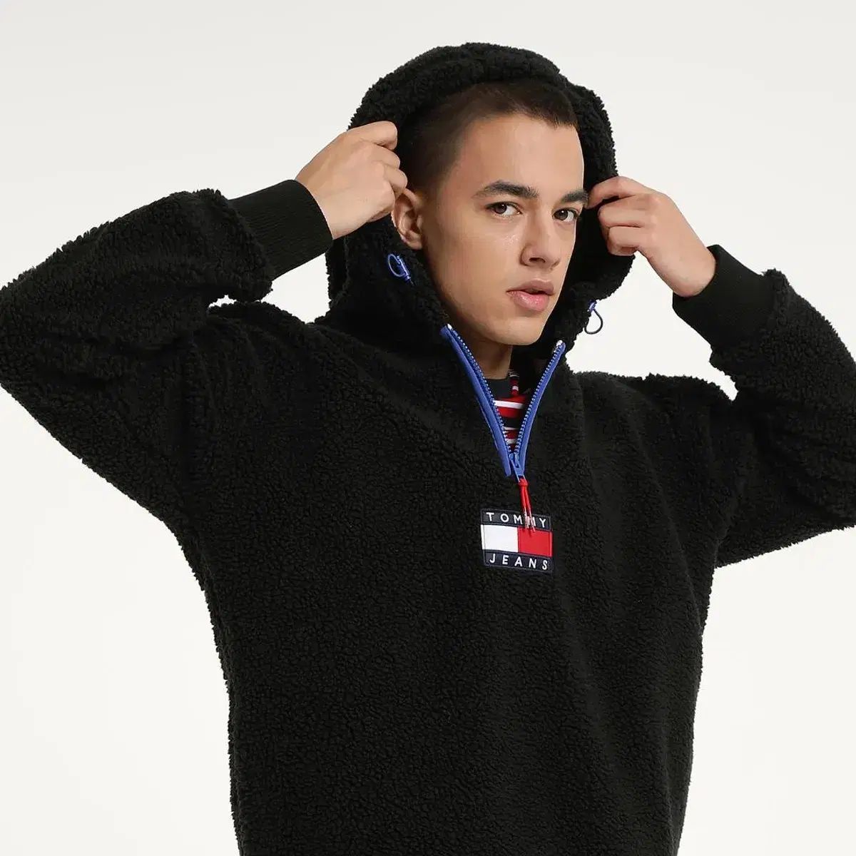 トミーヒルフィガー S フリース ハーフジップ シェルパ フーディー M ジャケット 208