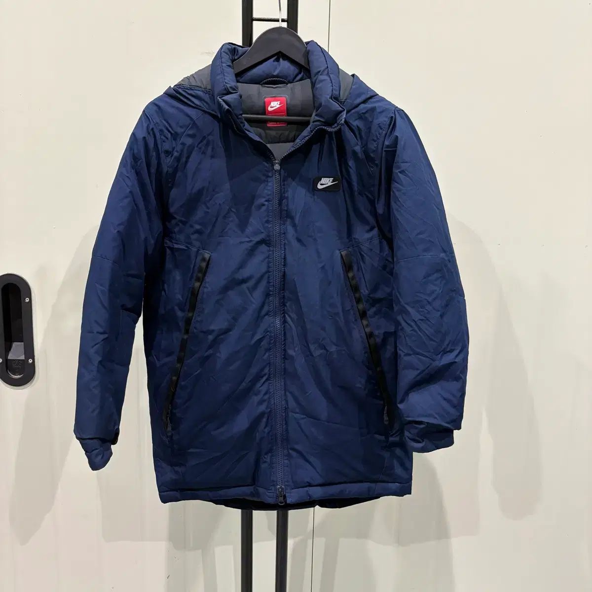 ナイキ ネイビー フード ダウン アウター キッズ
