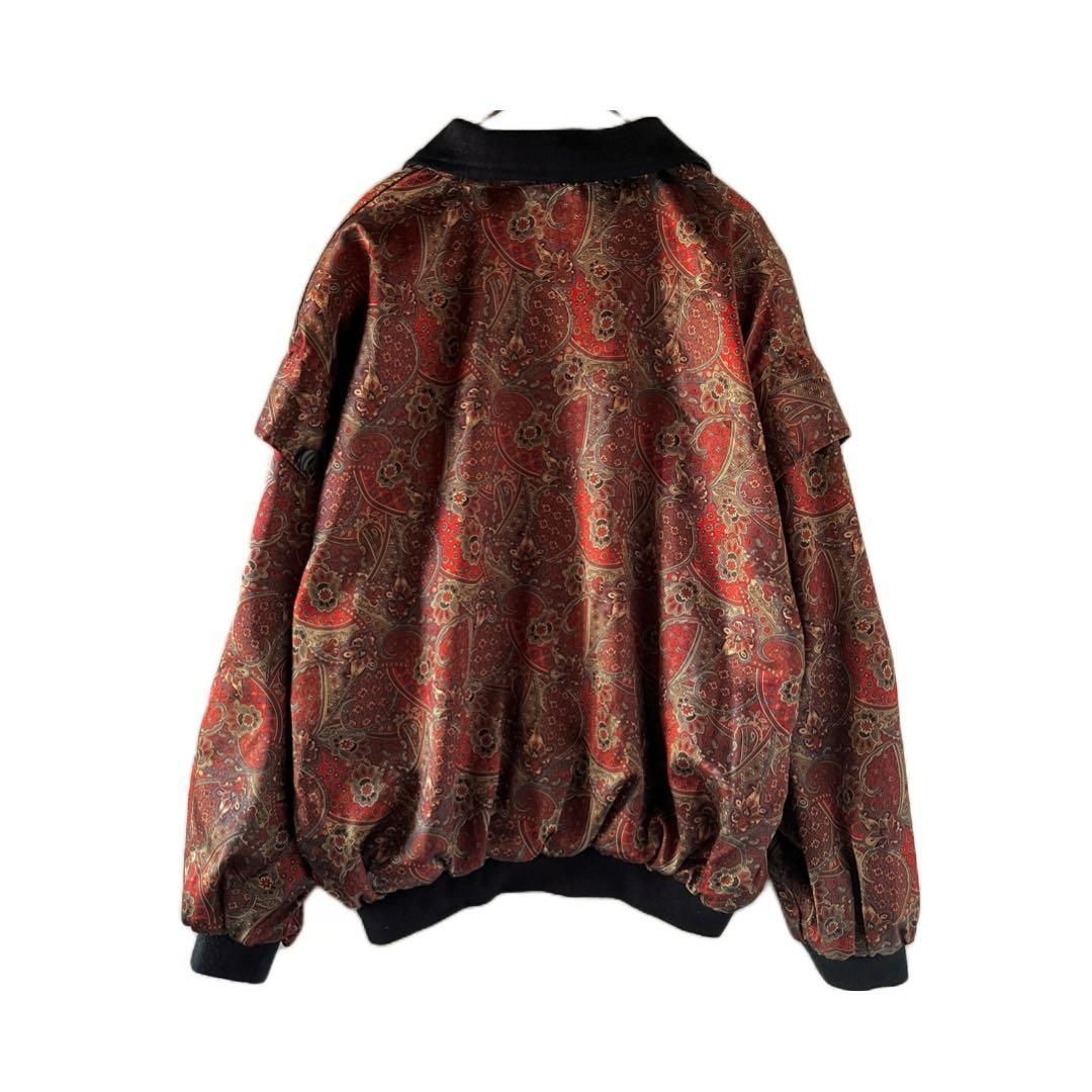 old デザインジャケット ブルゾン 総柄 ペイズリー 個性的 レトロ 切替