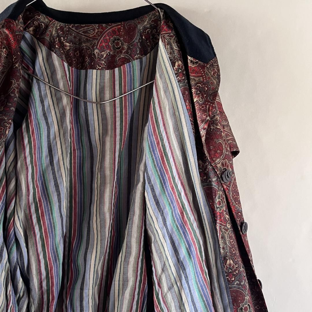 old デザインジャケット ブルゾン 総柄 ペイズリー 個性的 レトロ 切替