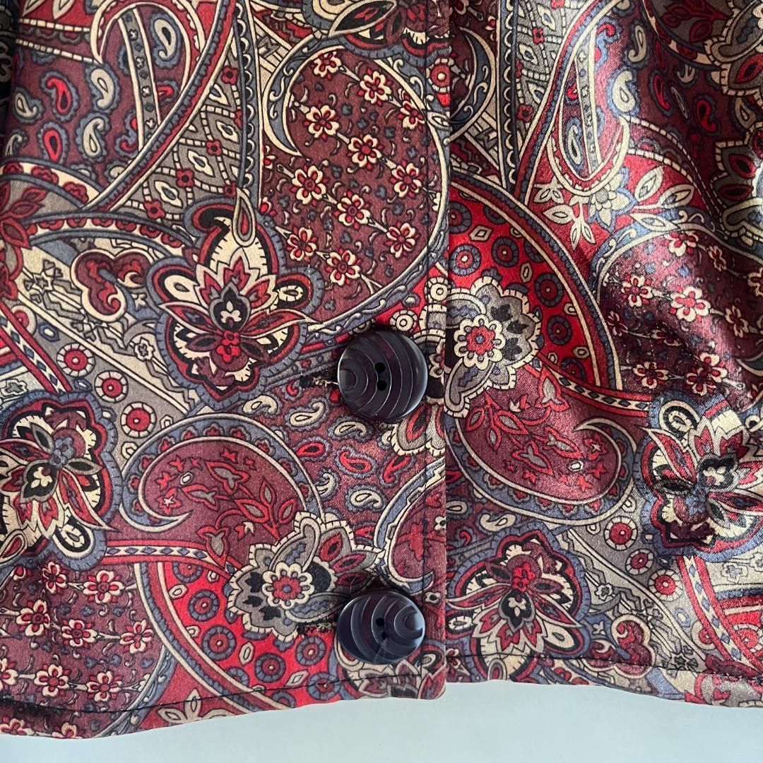 old デザインジャケット ブルゾン 総柄 ペイズリー 個性的 レトロ 切替