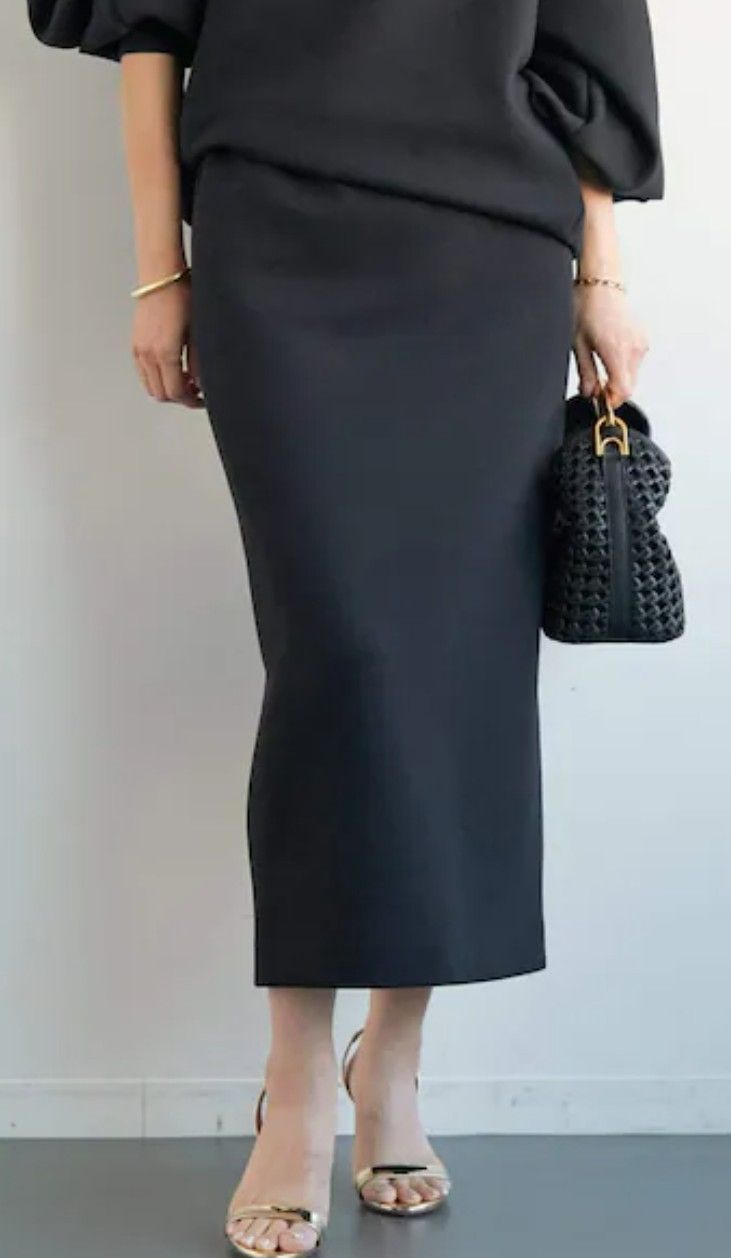 865 t MUSE de Deuxieme Classe ミューズドゥドゥーズィエムクラス dumble fit タイトスカート ブラック 36 S