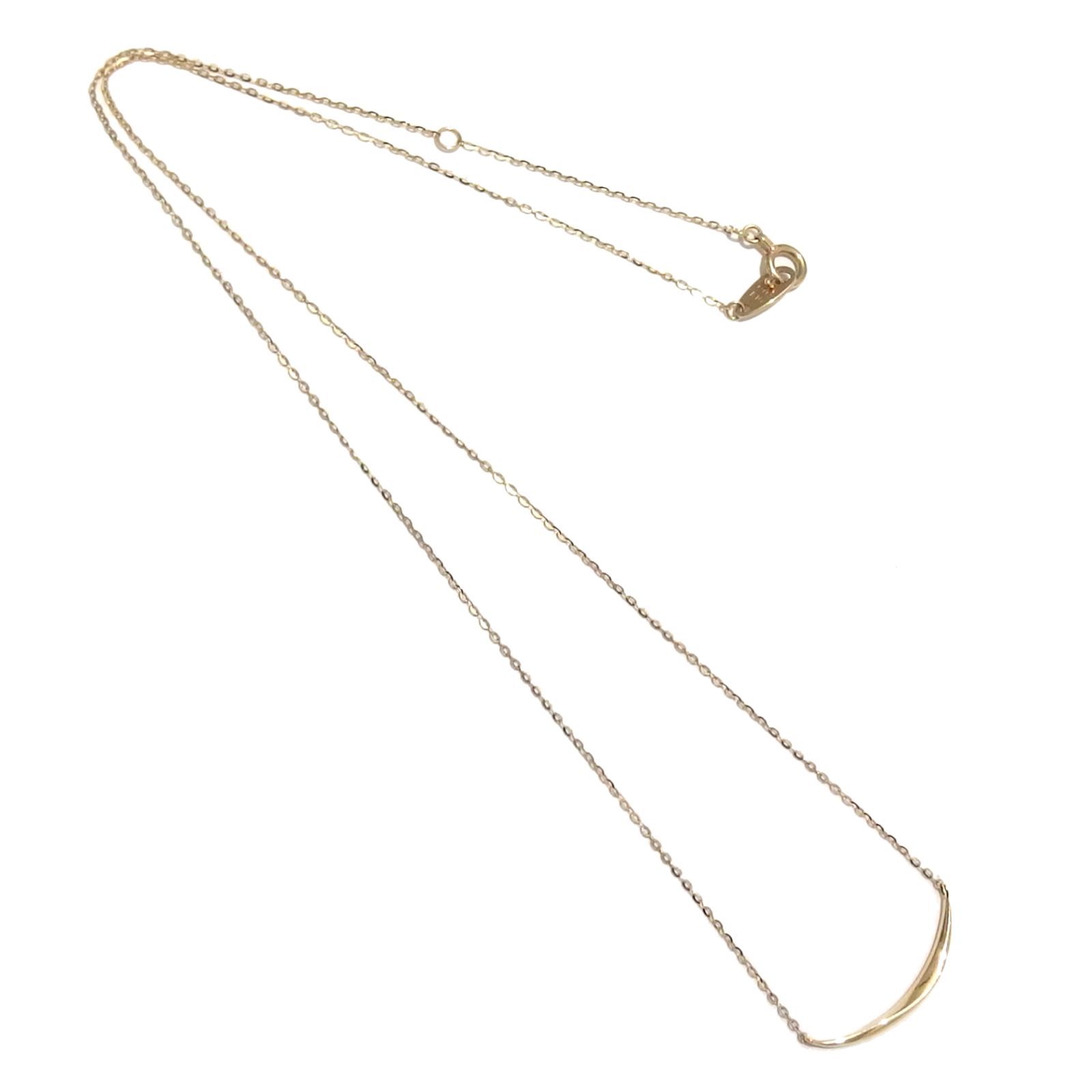 良品☆ete K10 クレセントムーン ネックレス トップ2.2cm ゴールド