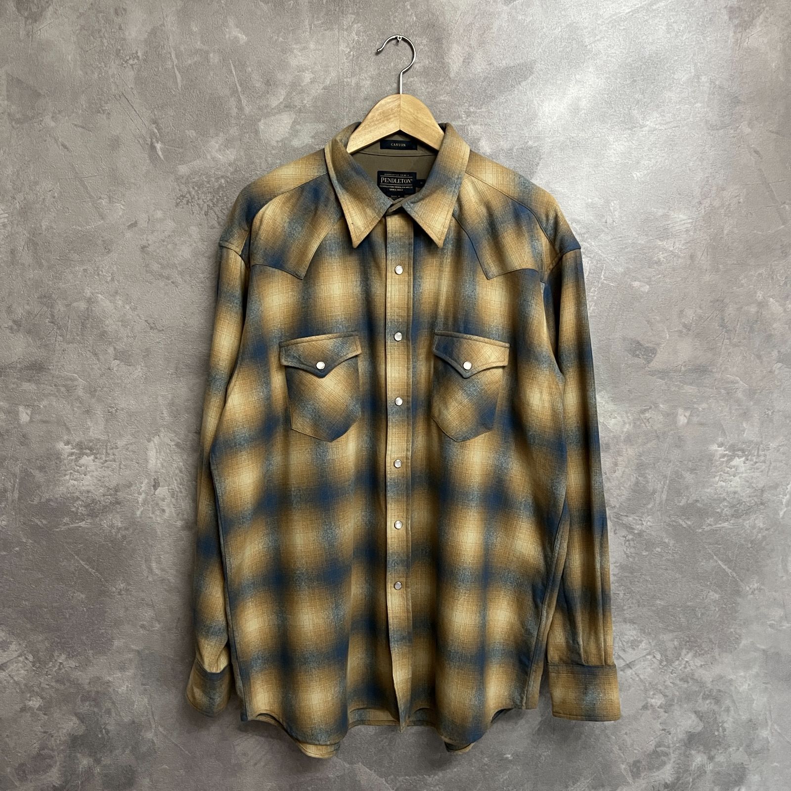 90s PENDLETON CANYON ウールウエスタンシャツ ネルシャツ オンブレ