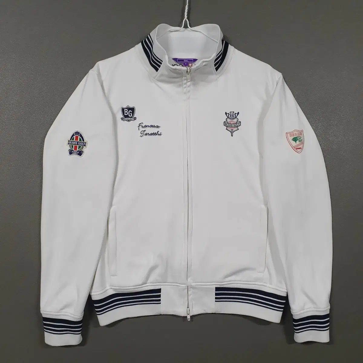 BEAMS GOLF ホワイトジャケット S BEAMS GOLF ジップアップジャケット