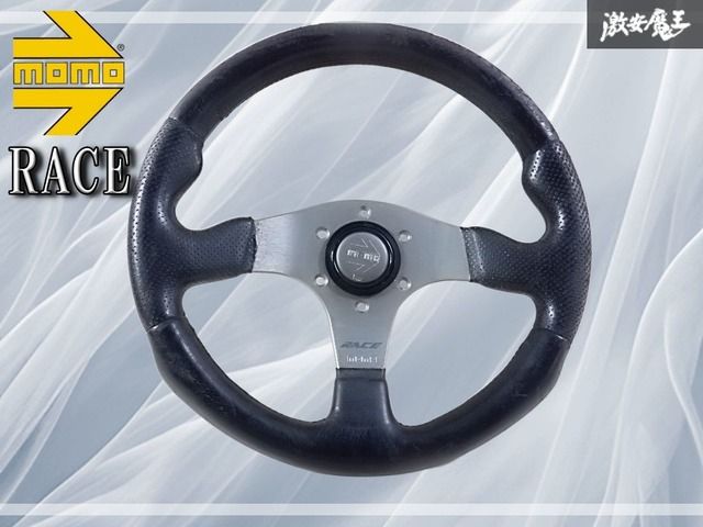 モモ MOMO レース 95年製 当時物 レザーステアリング ホーンボタン付 Momo race momo ステアリング ホーンボタン モモ MOMO レース 95年製
