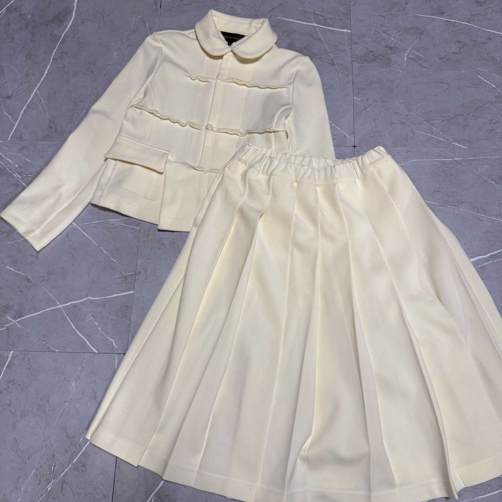 COMME des GARCONS コムデギャルソン 07 SS AD 2006 キュビズム スカートセットアップ チャイナジャケット アーカイブ ホワイト レディース