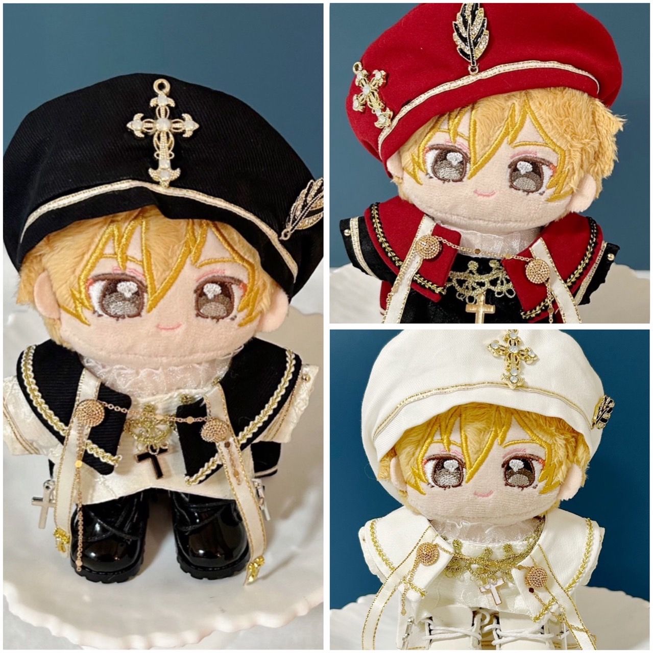 10～12cm ぬい服 ぬいぐるみ服 いつぬい あんスタ 聖歌隊 4点セット 黒