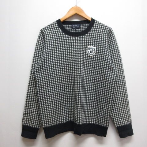 パーリーゲイツ PEARLY GATES ゴルフウェア カシミヤ100％ ニット セーター 4 ネイビー 白 千鳥格子柄 正規品