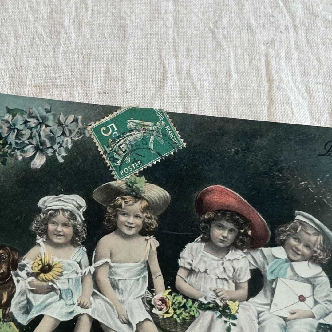 新着】フランス直輸入 アンティークポストカード 可愛いこどもたち
