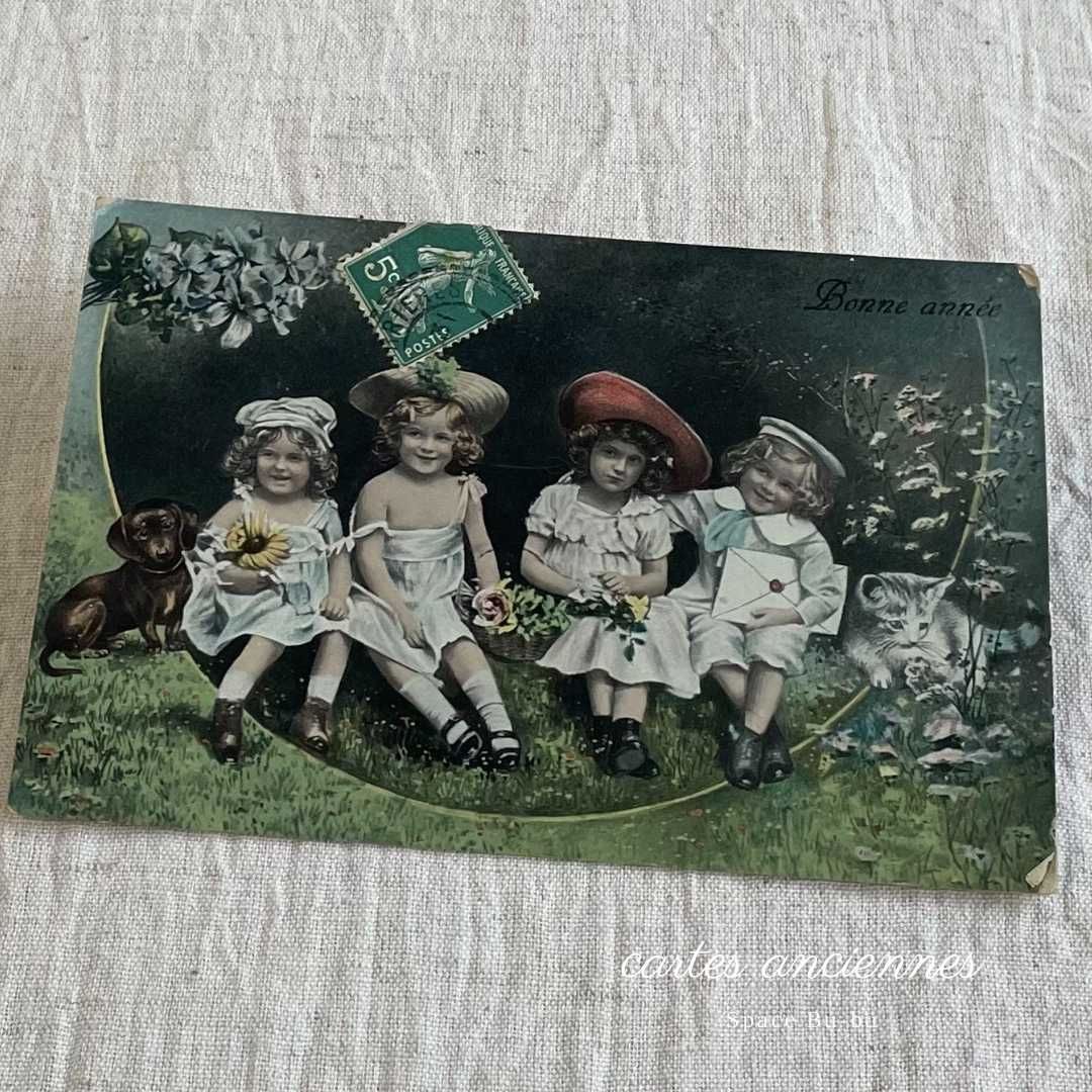 新着】フランス直輸入 アンティークポストカード 可愛いこどもたち