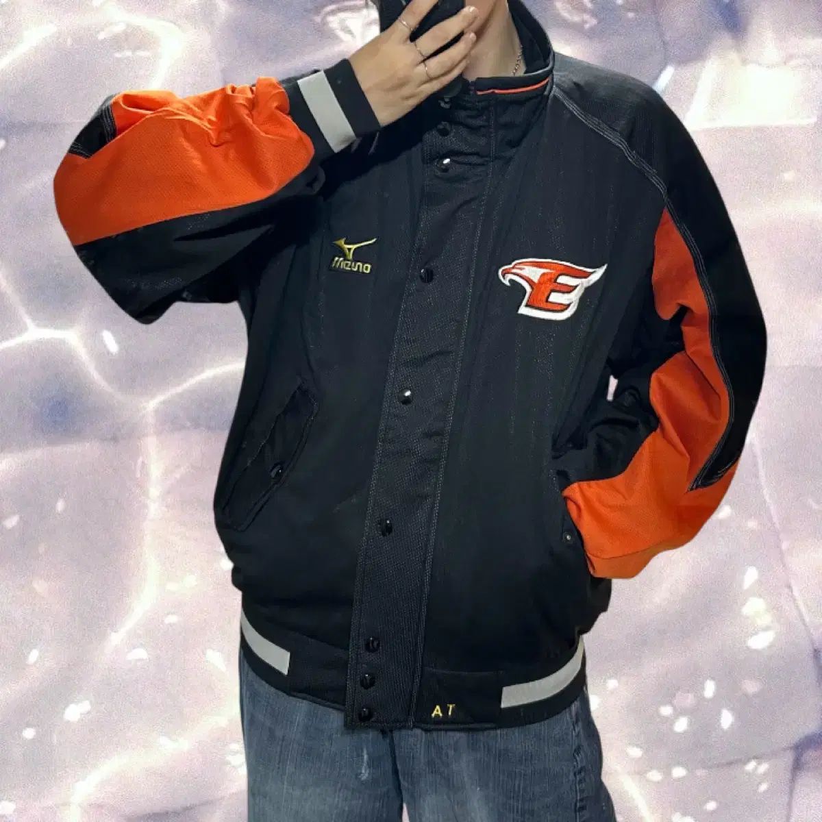 ミズノ ハンファ イーグルス 秋冬 ジャケット アウター ジャンパー スタジャン L