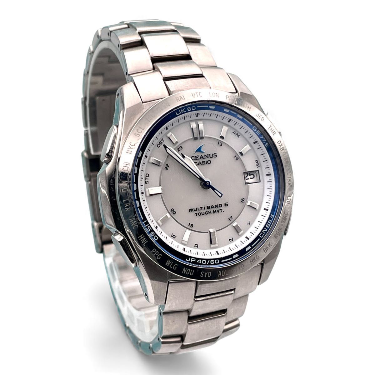 稼働□美品 CASIO カシオ OCEANUS OCW-T100 電波ソーラー メンズ腕時計
