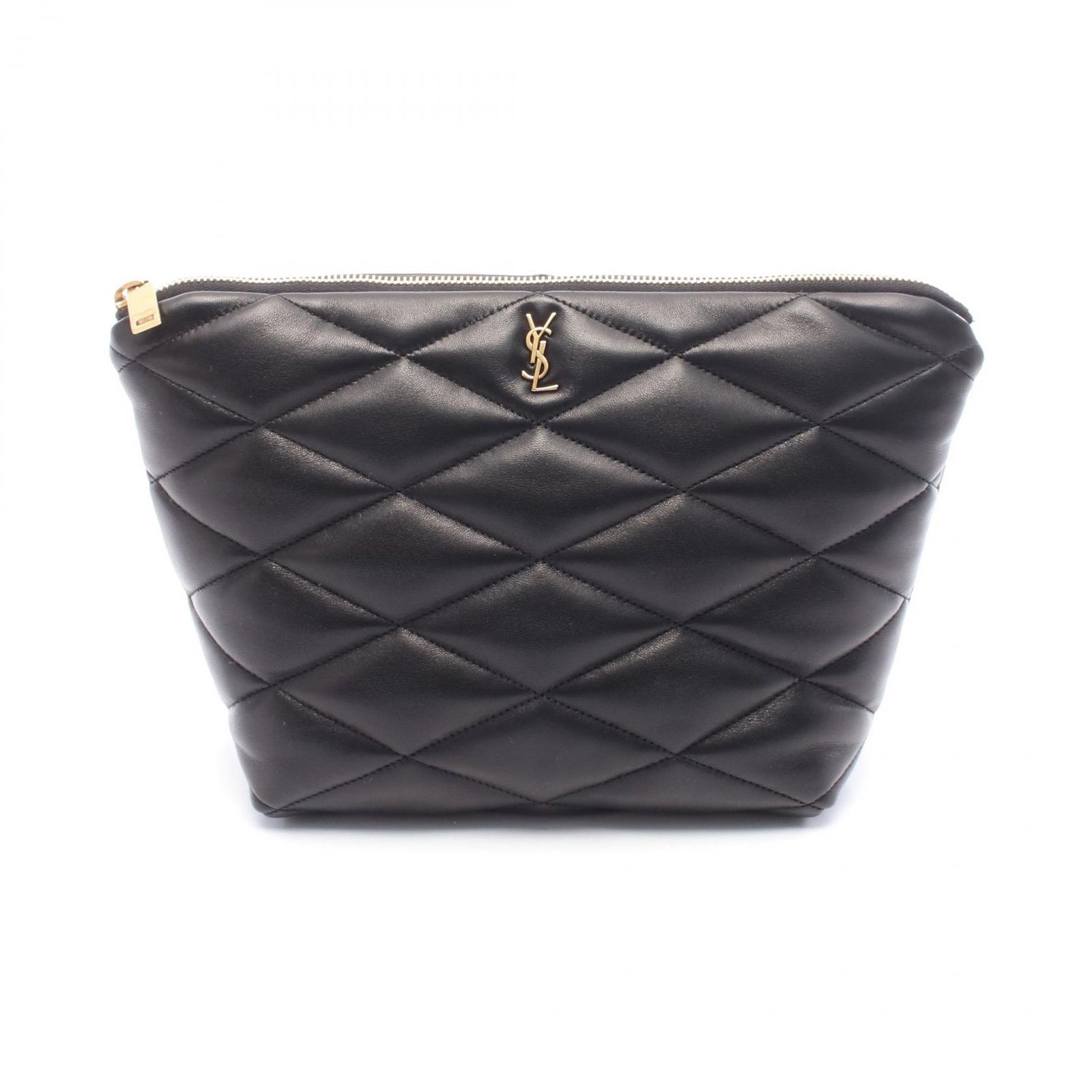サンローランパリ SAINT LAURENT PARIS ポーチ サド コスメバッグ ブラック ラムスキン 羊革 クラッチバッグ レディース