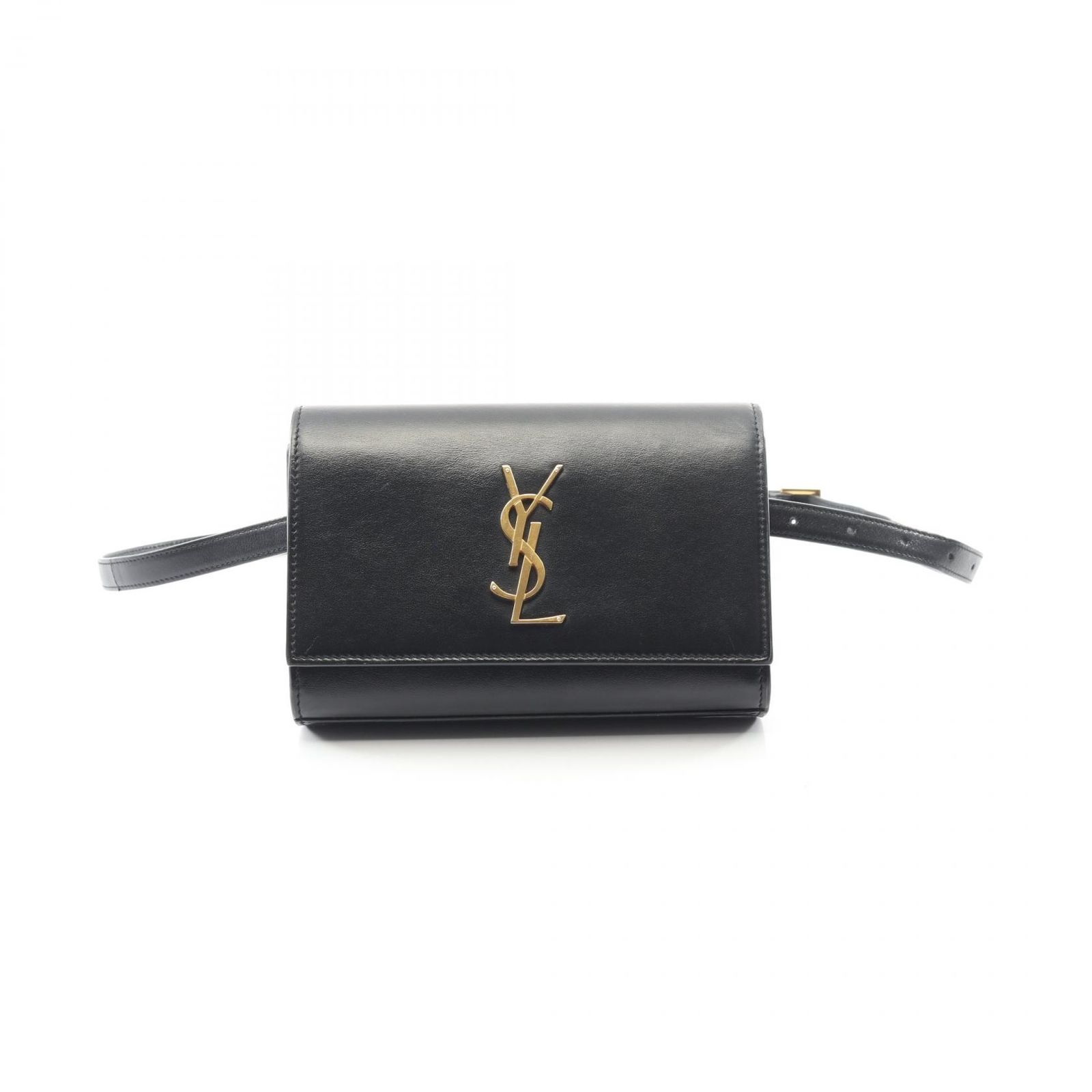 イヴ サンローラン YVES SAINT LAURENT ウエストバッグ モノグラム 534395 ブラック レザー ベルトバッグ ケイト レディース A
