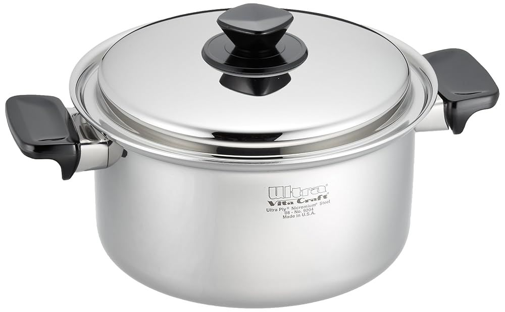 ビタクラフト 深型 両手鍋 IH対応 ステンレス 蓋付 10年保証 アメリカ製 ウルトラ 4 0 L 9204 銀